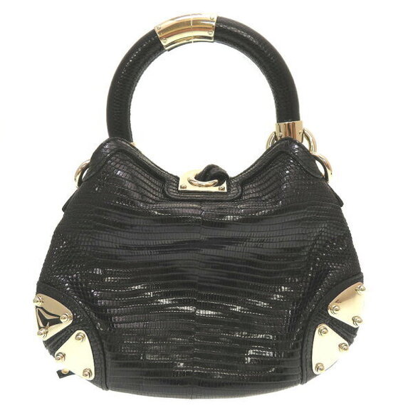 Gucci Indy Lizard Black Strap Shoulder Handbag - Picture 2 of 7